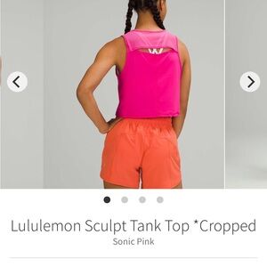lululemon athletica Women's Cropped Sculpt Tank Top - Pink